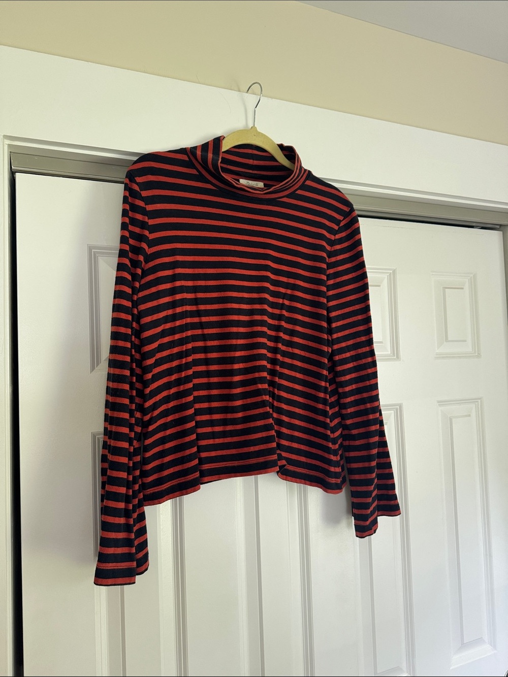 Madewell Striped Long-Sleeve Mock Neck Tee